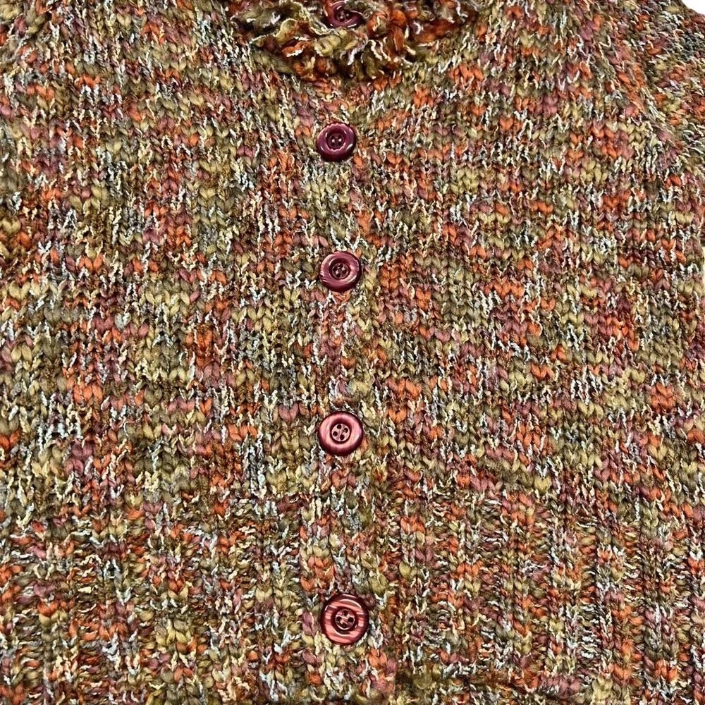 Hannah - Women’s Colorful Acrylic/Wool Blend Cardigan Sz. LG